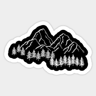 Mountain Vintage Outdoor Rock Clouds Woods Fauna Sticker